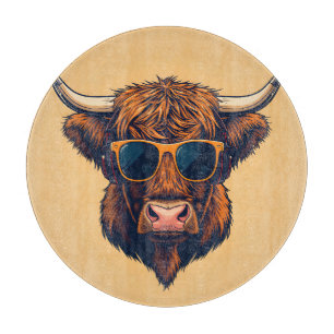 Planche À Découper Lunettes de soleil Highland Cow Funky écossaises