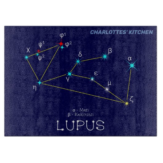 Planche À Découper Lupus de constellation de l'hémisphère sud (Devant)