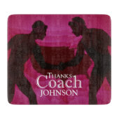 Planche À Découper Lutte Merci Entraîneur Silhouette Rouge (Devant)