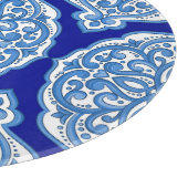 Planche À Découper Luxe blanc-bleu, ornement turc. (Coin)
