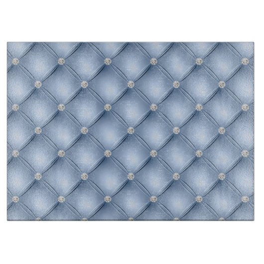 Planche À Découper Luxe Blue Diamond bleu clair Motif Tufted (Devant)
