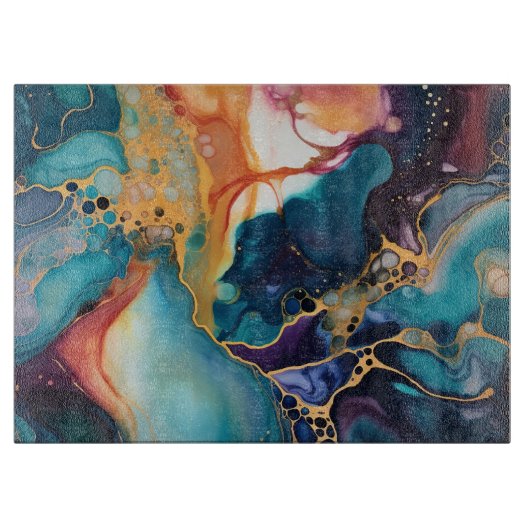 Planche À Découper Luxe Elégant Marbre Abstrait Belle (Devant)