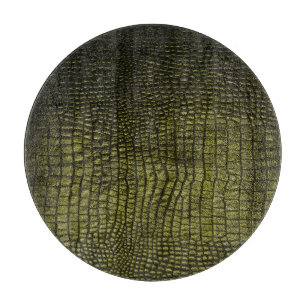 Planche À Découper Luxueuse texture de peau de crocodile foncé.