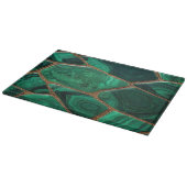 Planche À Découper Luxury Emerald Malachite Green Marble Abstract (Coin)