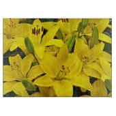 Planche À Découper Lys Asiatiques Jaunes Floral (Devant)