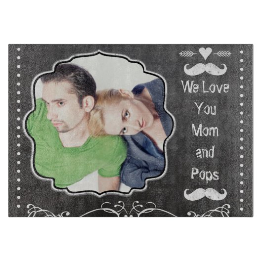 Planche À Découper M. Mustache Hipster Motif (Devant)