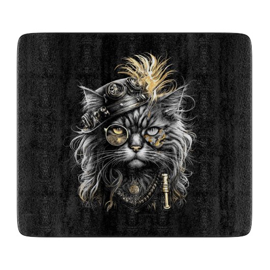 Planche À Découper Magnifique chat steampunk (Devant)