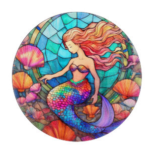 Planche À Découper Magnifique sirène vitrail art puzzle