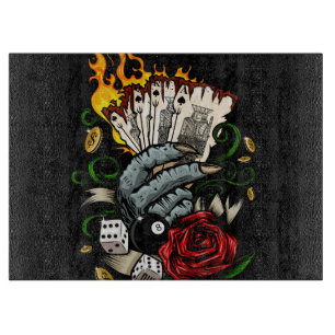 Planche À Découper Main Des Cartes