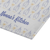 Planche À Découper Main personnalisée dessinée citrons bleu italien (Coin)