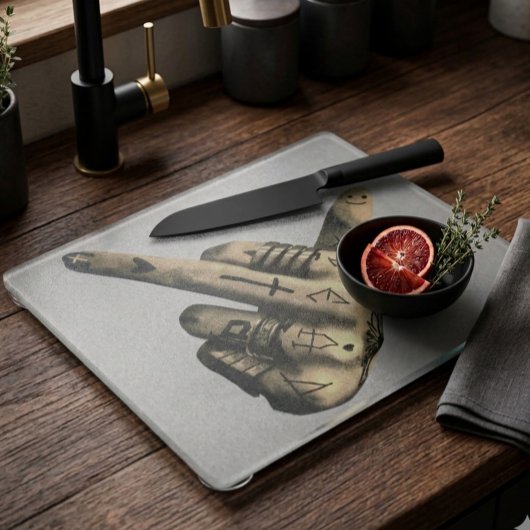 Planche À Découper Main rebelle tatouée audacieuse