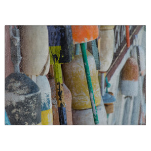 Planche À Découper Maine, Bar Harbor. Bouées colorées pour casiers à