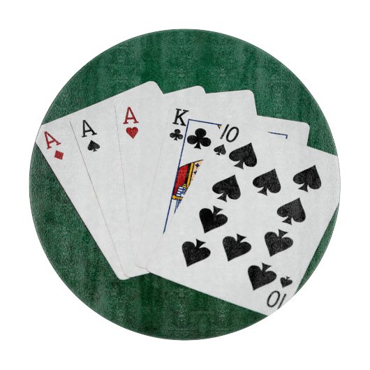 Planche À Découper Mains De Poker - Trois D'Un Genre - Ace (Devant)
