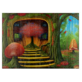 Planche À Découper Maison Arbre Surreal Dans La Forêt (Devant)