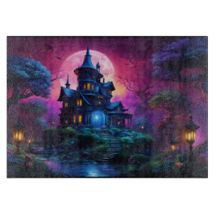 Planche À Découper Maison éffrayante sur Halloween Hill