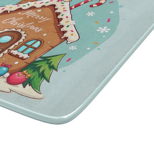 Planche À Découper Maison en pain d'épices de Whimsical scène de Noël (Coin)