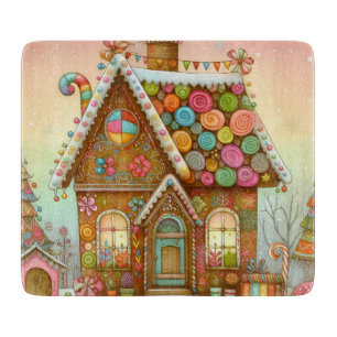 Planche À Découper Maison en pain d'épices mignonne et fantaisiste