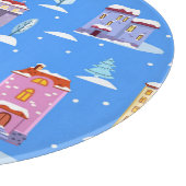 Planche À Découper Maisons d'hiver scandinave Motif de neige (Coin)