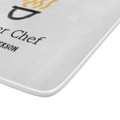 Planche À Découper Maître chef ajouter nom poêle noir feu fumée co (Coin)