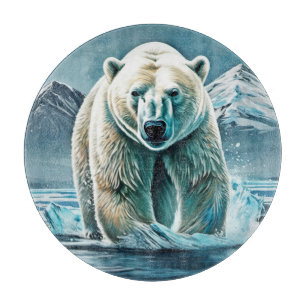 Planche À Découper Majesté de l'Arctique : Peinture à l'ours polaire