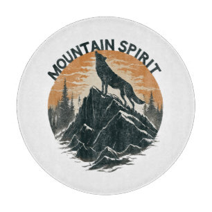 Planche À Découper Majesté de loup de montagne hurlant sur le pic