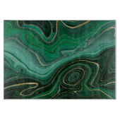 Planche À Découper Malachite Gemme de Vert Or (Devant)
