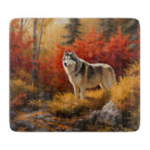Planche À Découper Malamute en Alaska à l'automne Feuilles automne in (Devant)