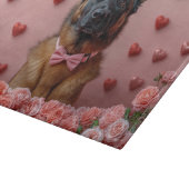 Planche À Découper Malinois belge avec des roses - Saint-Valentin (Coin)