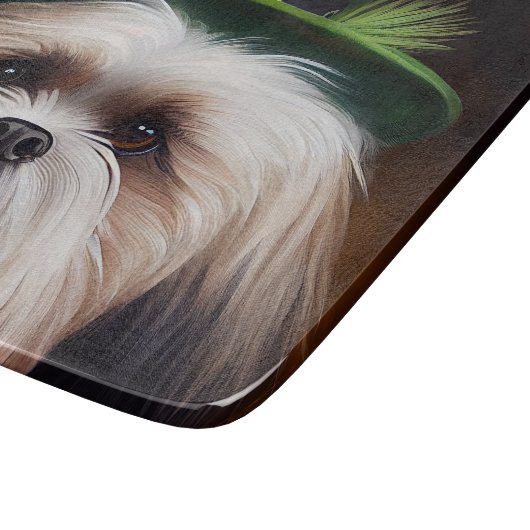 Planche À Découper Malti Tzu Chien en Robe de la Saint Patrick (Coin)