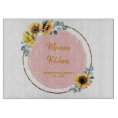 Planche À Découper Maman Cadeau Fleurs de soleil Eucalyptus Fleurs d' (Devant)