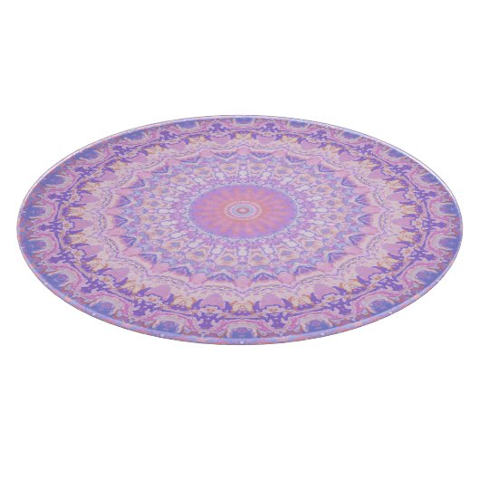 Planche À Découper Mandala bohème complexe aux couleurs psychédélique (Coin)