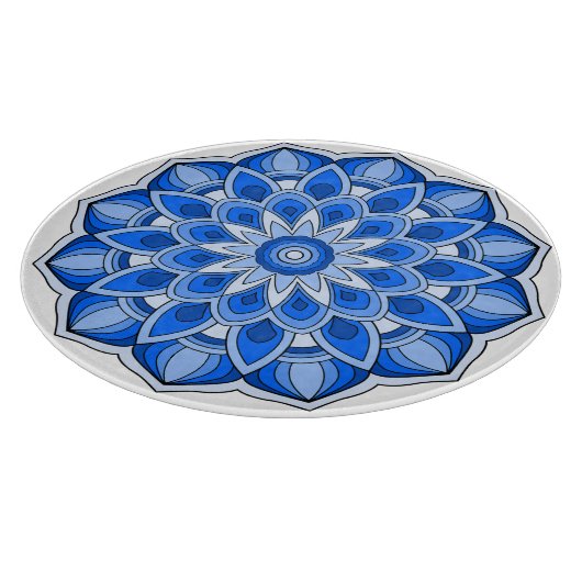 Planche À Découper Mandala en bleu (Coin)