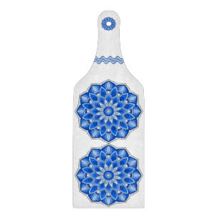 Planche À Découper Mandala en bleu