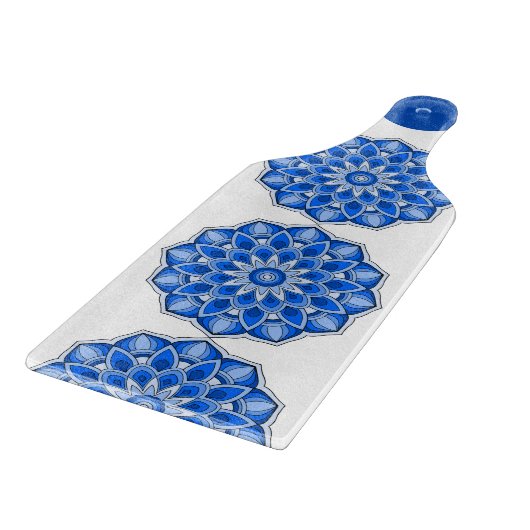 Planche À Découper Mandala en bleu (Coin)