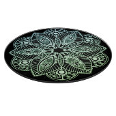 Planche À Découper Mandala Exotic Tribal Green Gradient (Coin)