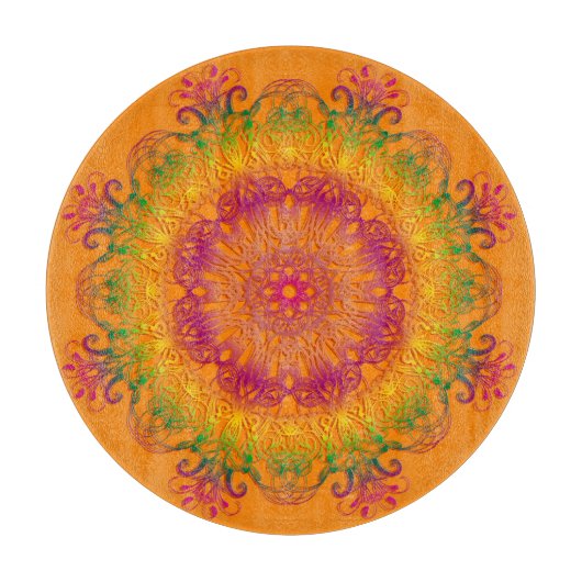 Planche À Découper Mandala. floral ethnique (Devant)