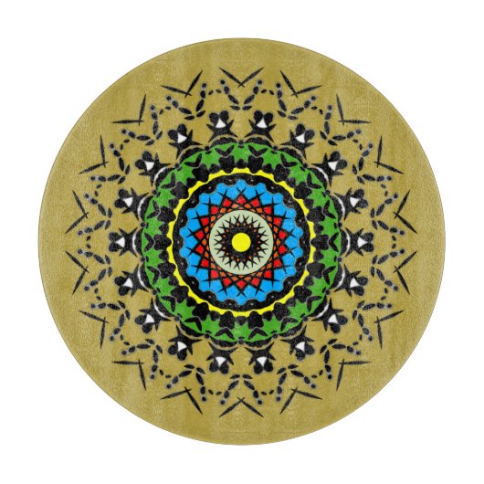 Planche À Découper Mandala Floral Sans Couture (Devant)