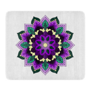 Planche À Découper Mandala Motif 02 en violet