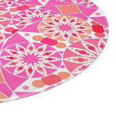 Planche À Découper Mandala motif, tons rose et corail (Coin)