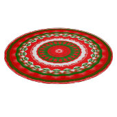 Planche À Découper Mandala rouge, blanc et vert (Coin)