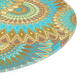 Planche À Découper Mandala superposé bleu marron or (Coin)