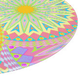 Planche À Découper Mandala superposé rose bleu jaune menthe violet (Coin)