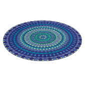 Planche À Découper Mandala turquoise et bleu sarcelle (Coin)