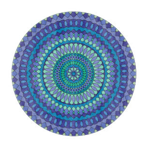Planche À Découper Mandala turquoise et bleu sarcelle