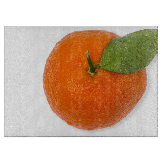 Planche À Découper Mandarin à feuilles vertes (Devant)