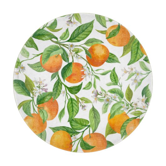 Planche À Découper Mandarin : Motif coloré tropical (Devant)