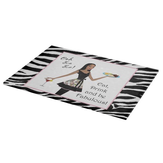 Planche À Découper "Mange, bois et sois fabuleux !" DIVA afro-américa (Coin)