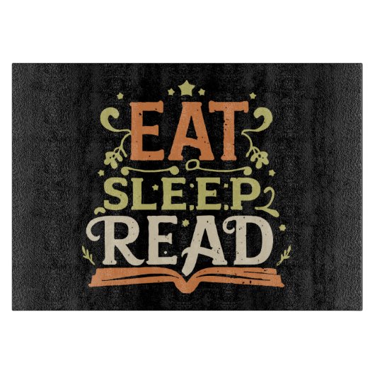 Planche À Découper Manger Dormir Lire, Lecture Amusante (Devant)