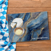 Planche À Découper Marble Navy Blue Gold Glitter Elegant Personalized