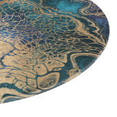 Planche À Découper Marbrage bleu-or : arrière - plan abstrait. (Coin)